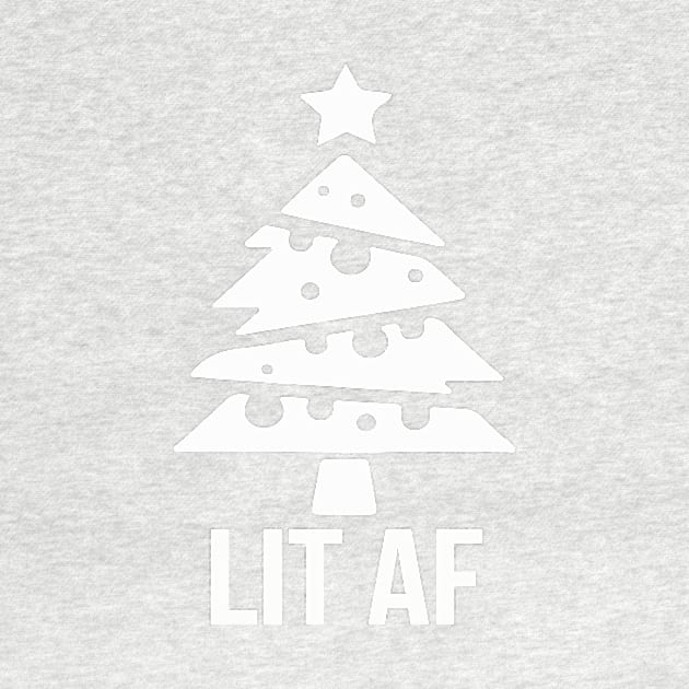 LIT AF | Funny Christmas Lights Humor Gift Idea by MerchMadness